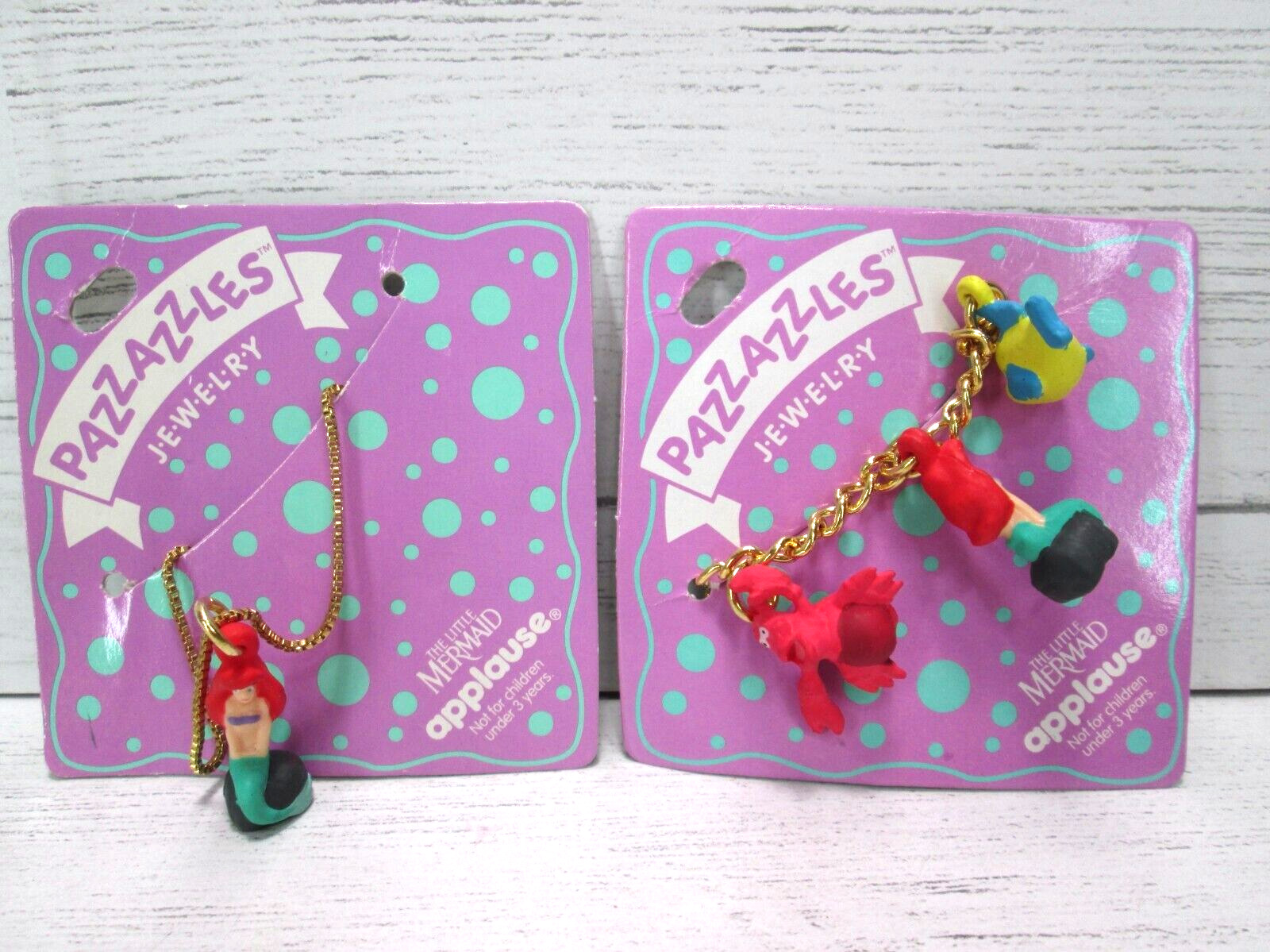 Vintage The Little Mermaid Charm Bracelet Necklace Pazzazzles Disney Jewelry New