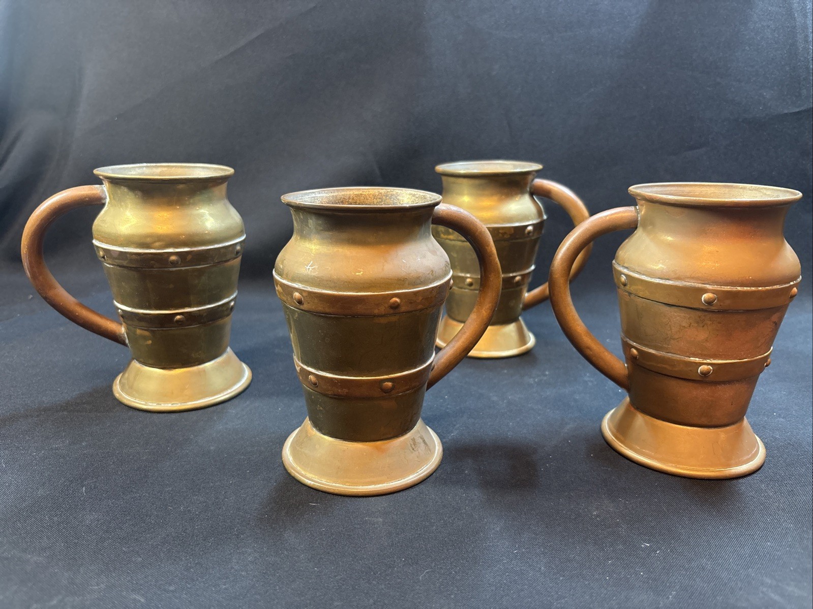 4 Mexican Copper Brass Mugs Hecho En Mexico 4 Mexican Copper Brass Mugs Hecho En Mexico