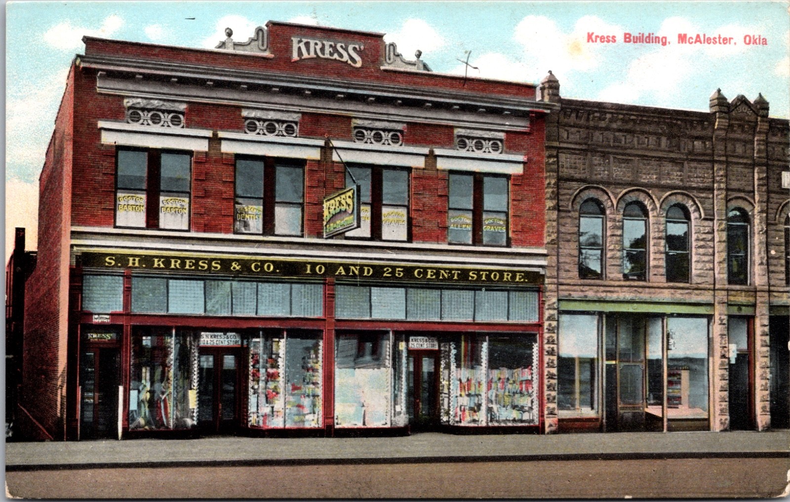 S H Kress 10 and 25 Cent Store McAlester Oklahoma Building Postcard