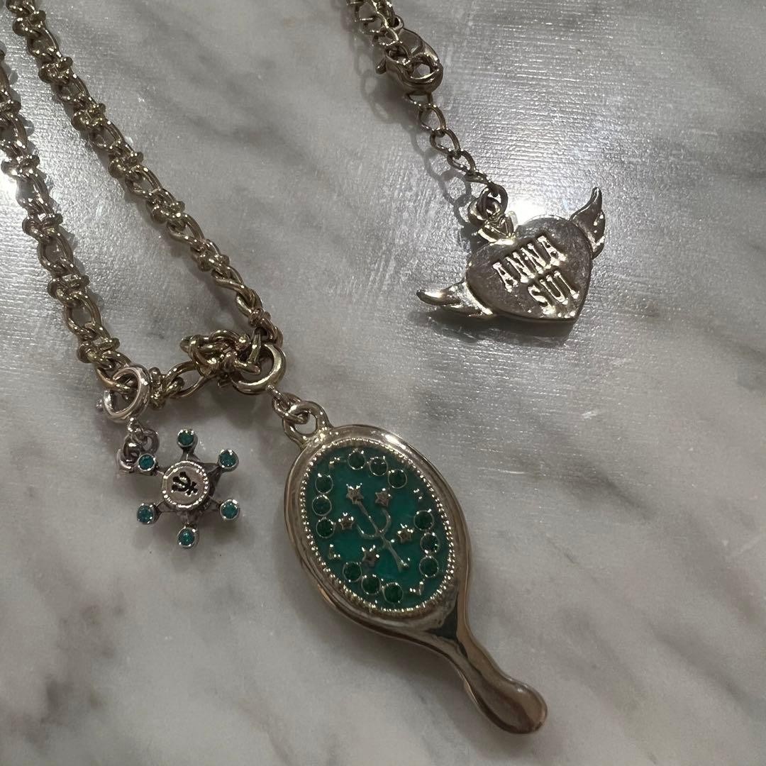 Sailor MoonAnna Sui Collaboration Deep Aqua Mirror Pendant Necklace Neptune