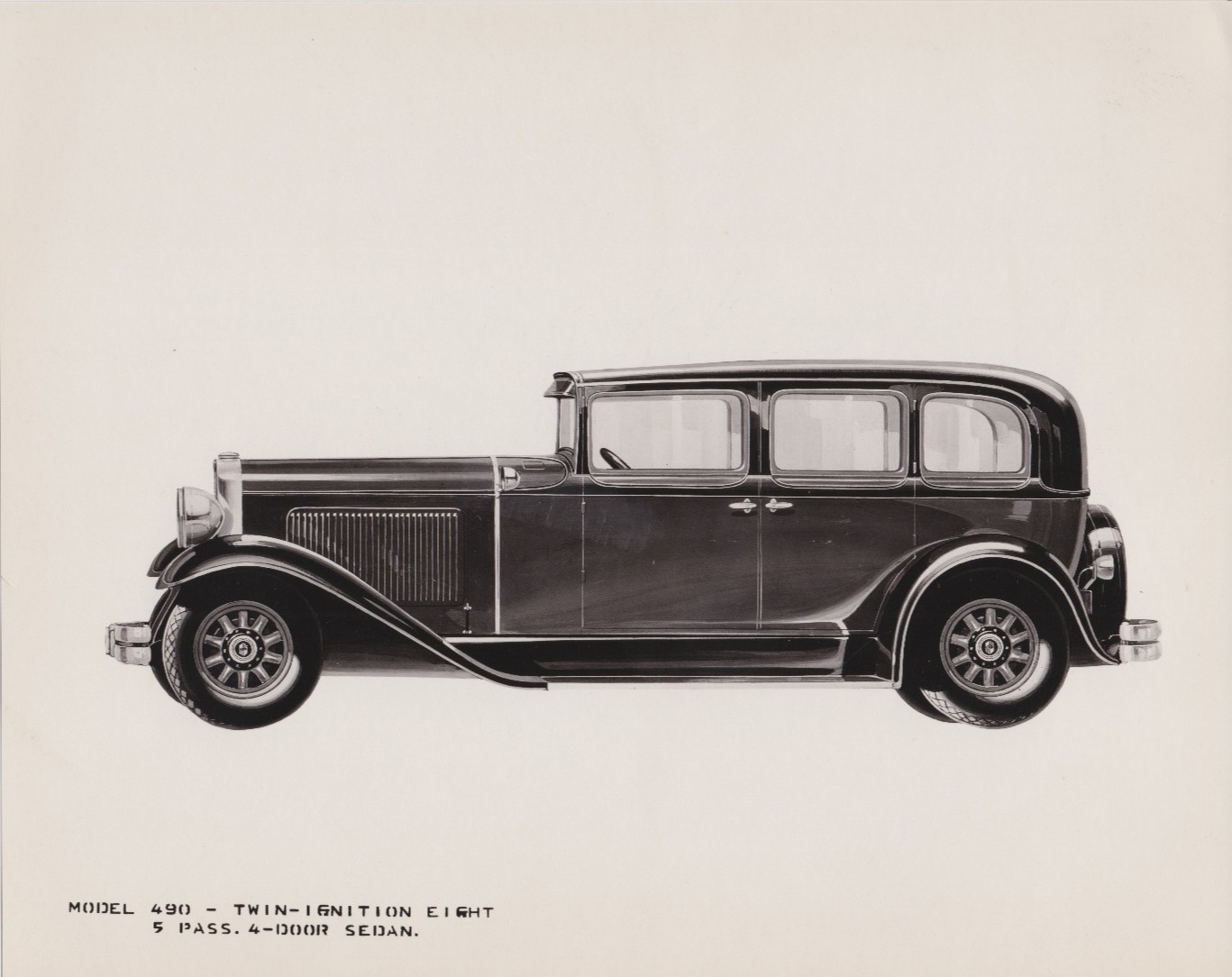 1929 Press Photo Artist Conception of New 1930 Nash Model 490 Twin Ignition 8