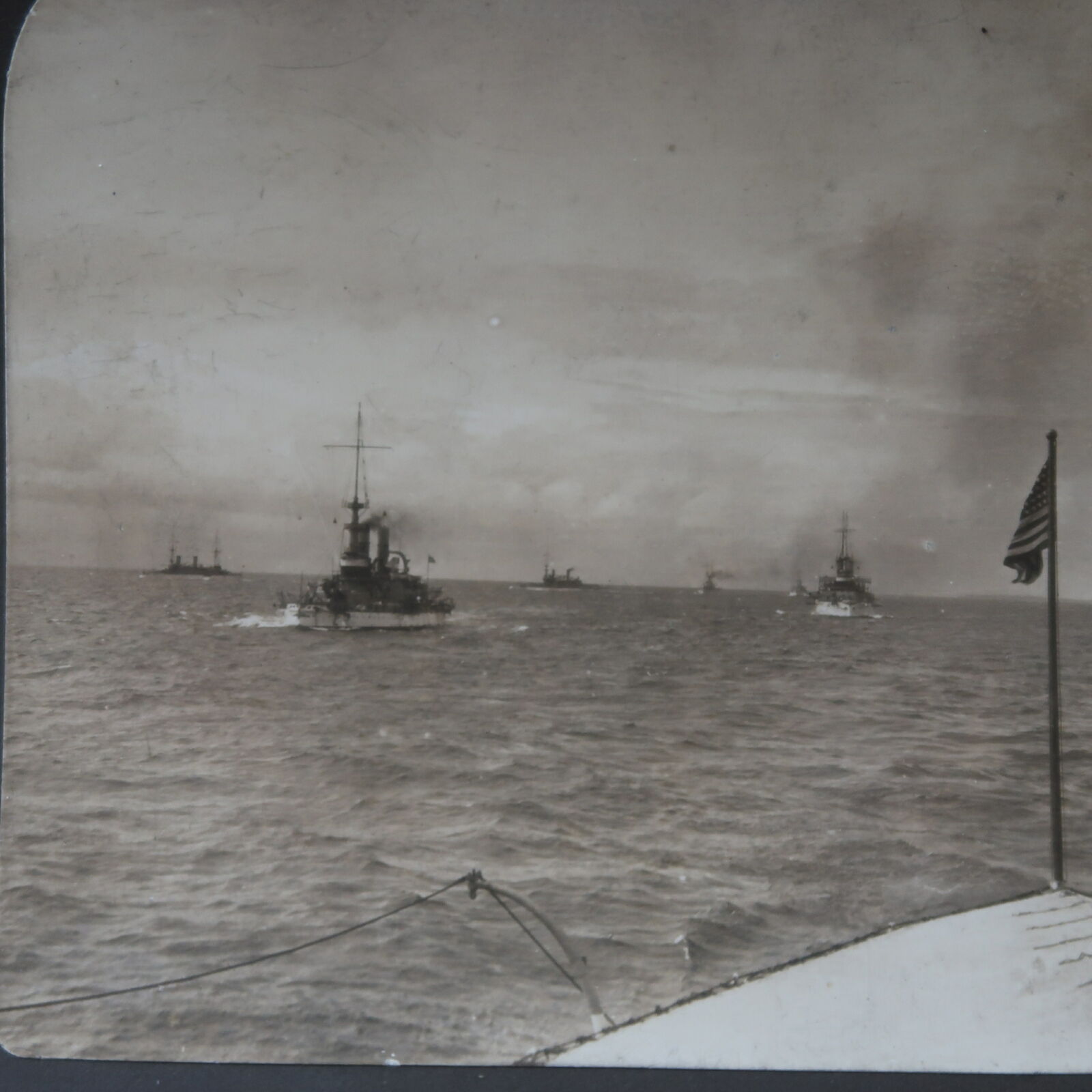1908 US Battleships Maneuvering In Caribbean Sea H.C White 62