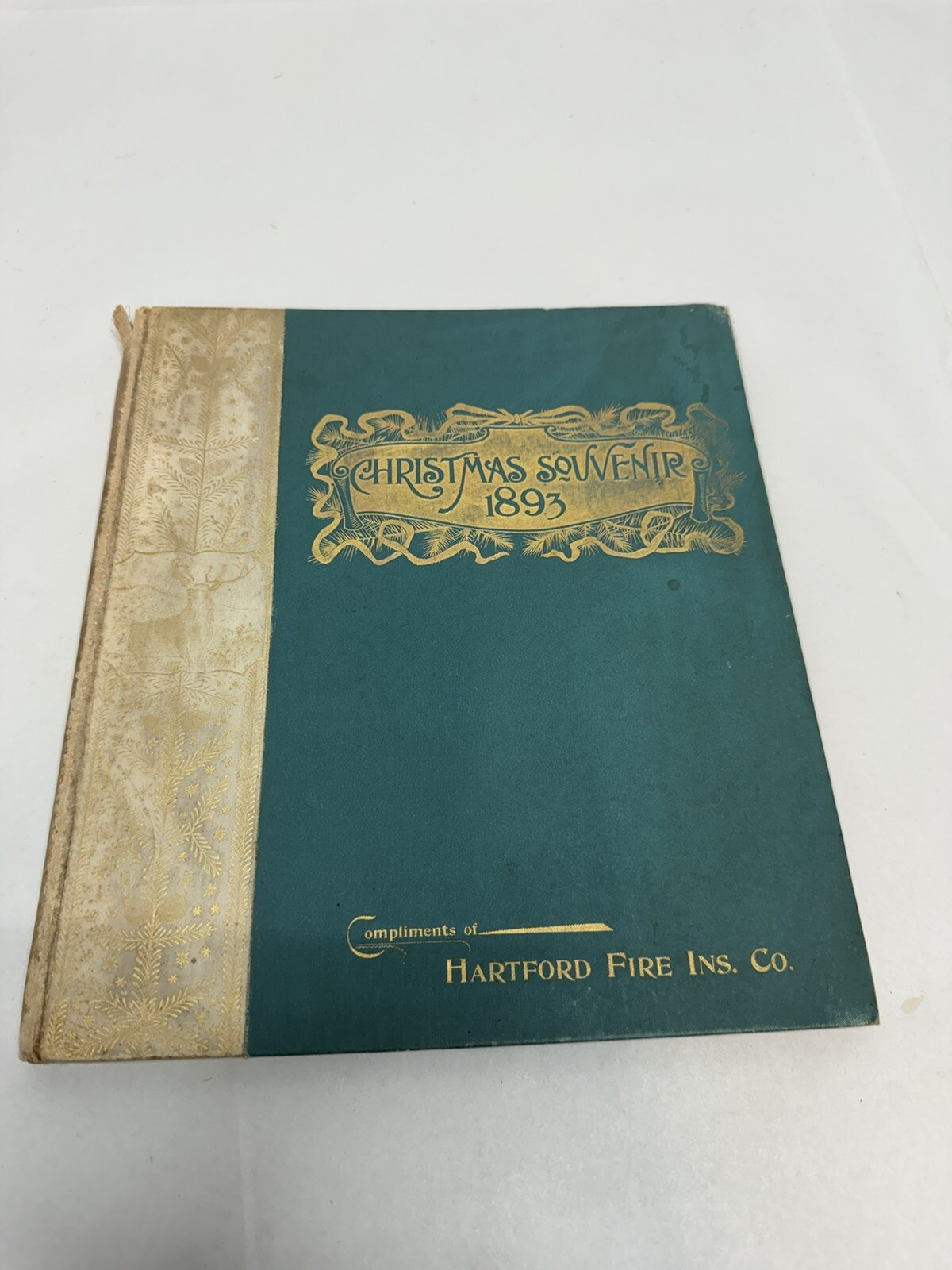 ANTIQUE 1893 HARTFORD FIRE INSURANCE CO SOUVENIR CHRISTMAS BOOK