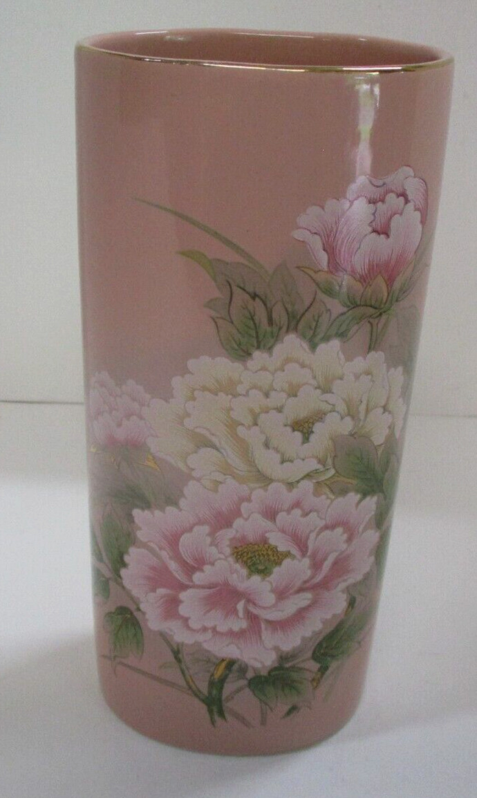 Vintage Toyo Japan Victorian Peony Vase