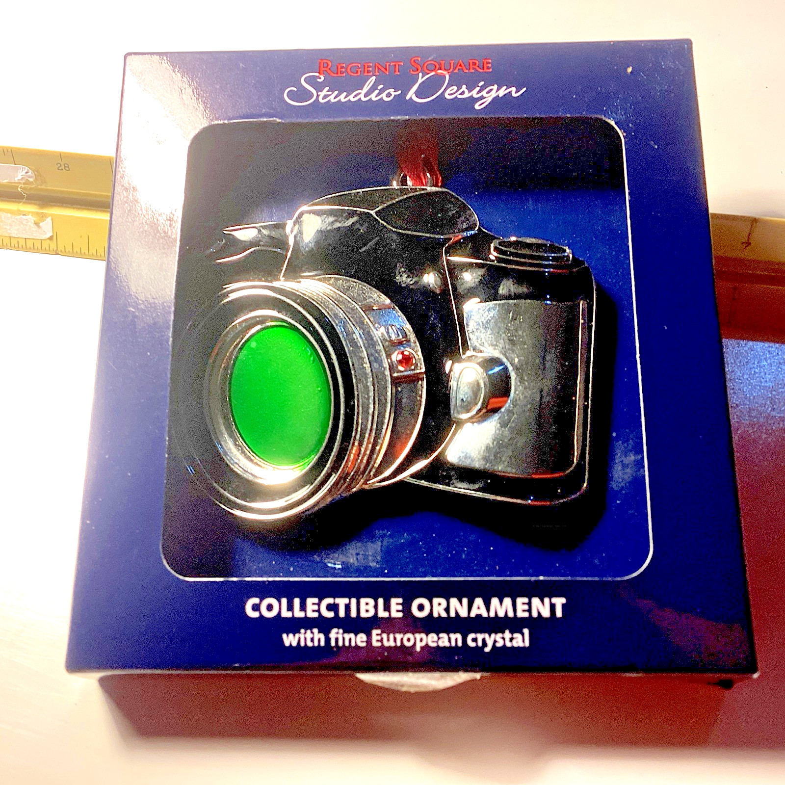 Zoom Camera Regent Square Christmas Ornament Fine European Crystals NIB 3.5 X 3