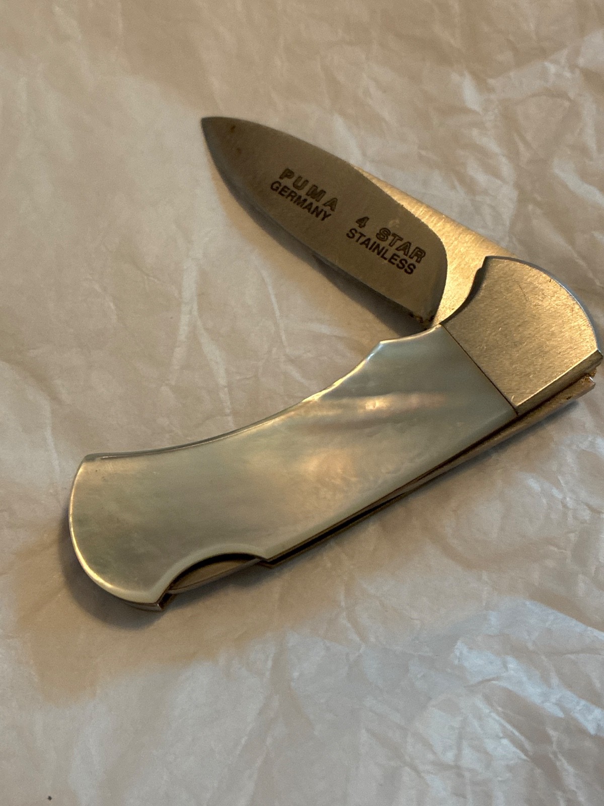 vintage puma pearl lockback knife 