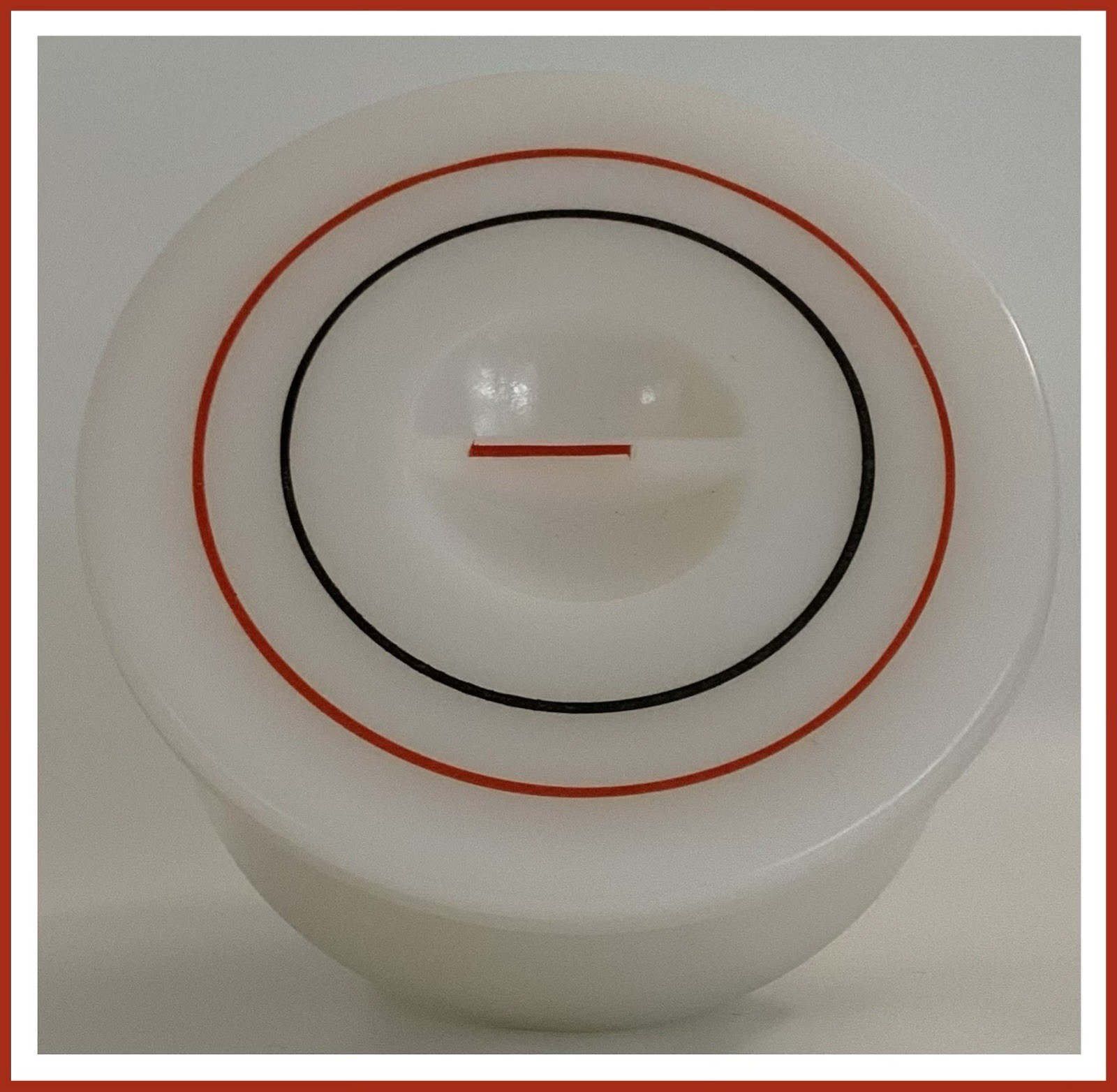 Vtg Hazel Atlas Milk Glass Platonite Grease Drip/Refrigerator Dish W/Lid 5¾ x 3⅞