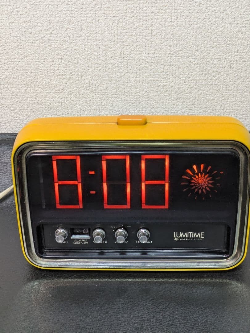 LUMITIME KT-10A Yellow Digital Alarm Clock Working Tested Vintage 1970s JP Rare
