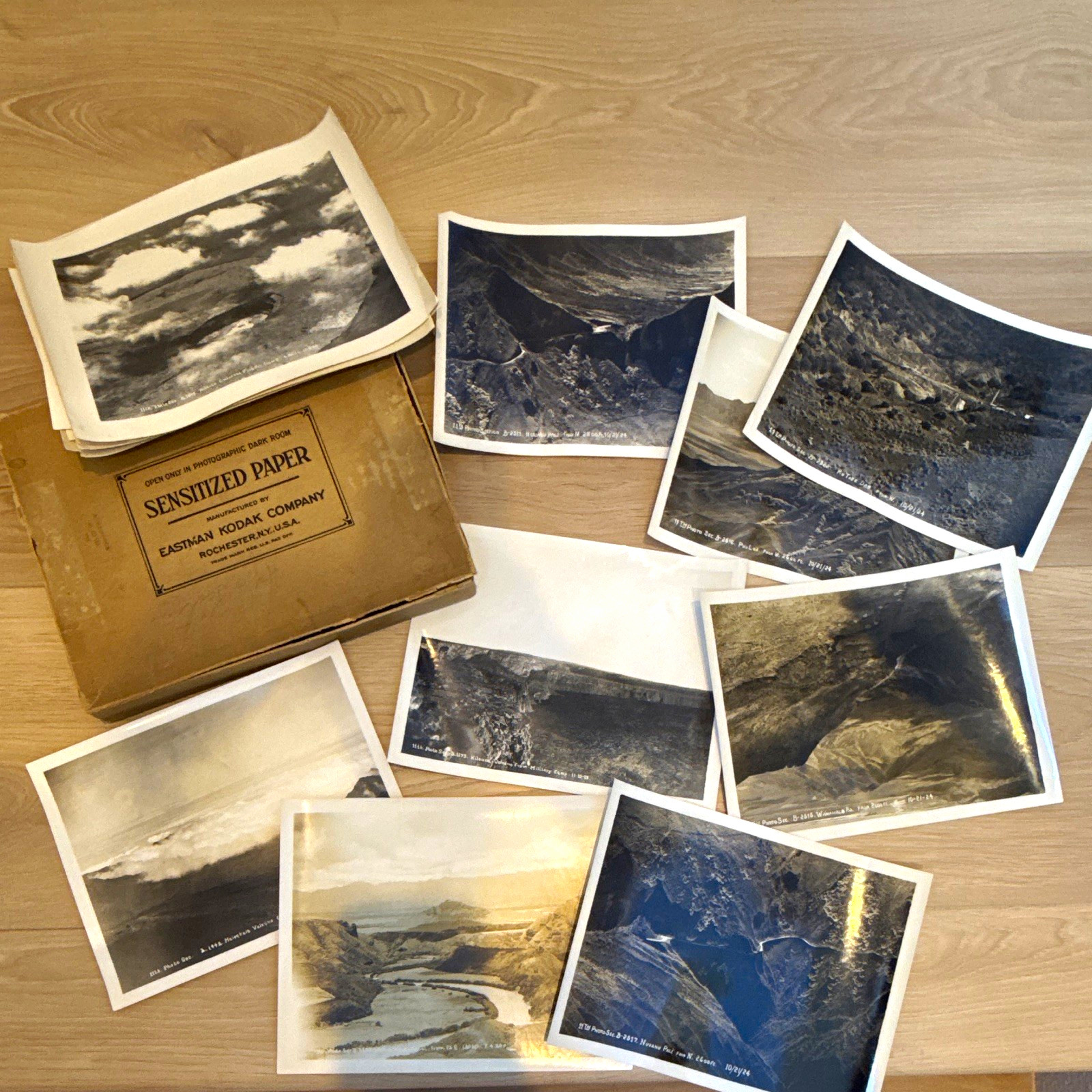 Rare 1924 Hawaii Aerial Photos - Lot of 17 Original US Army Air Corps Photos
