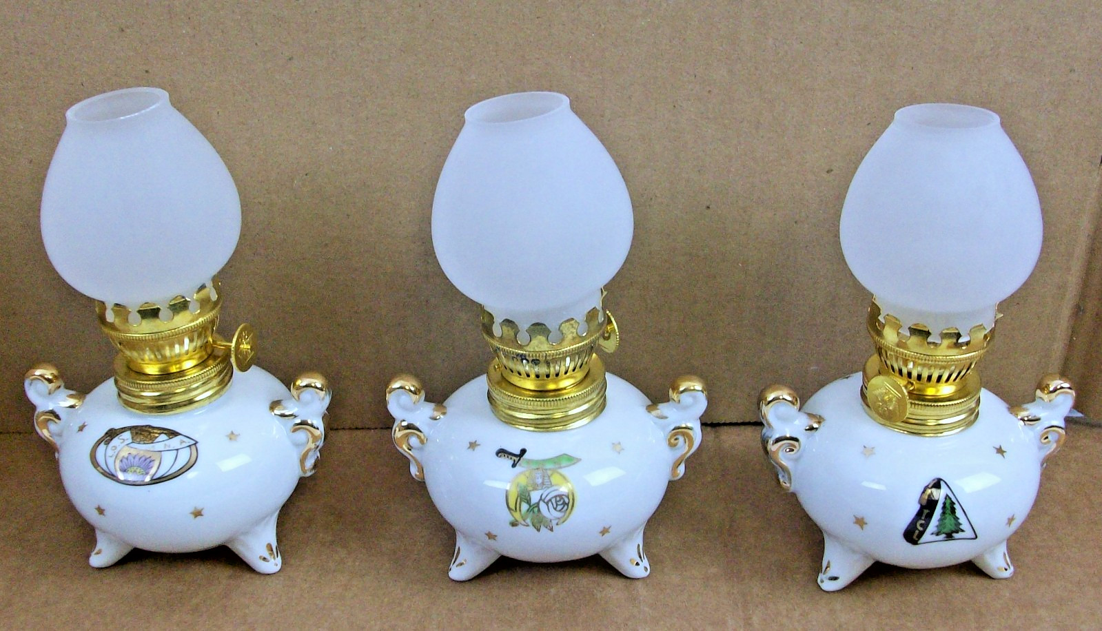 Vintage Masonic Freemasons Oil Lamps Shriner Tall Cedar Ladies Oriental Shrine Vintage Masonic Freemasons Oil Lamps Shriner Tall Cedar Ladies Oriental Shrine