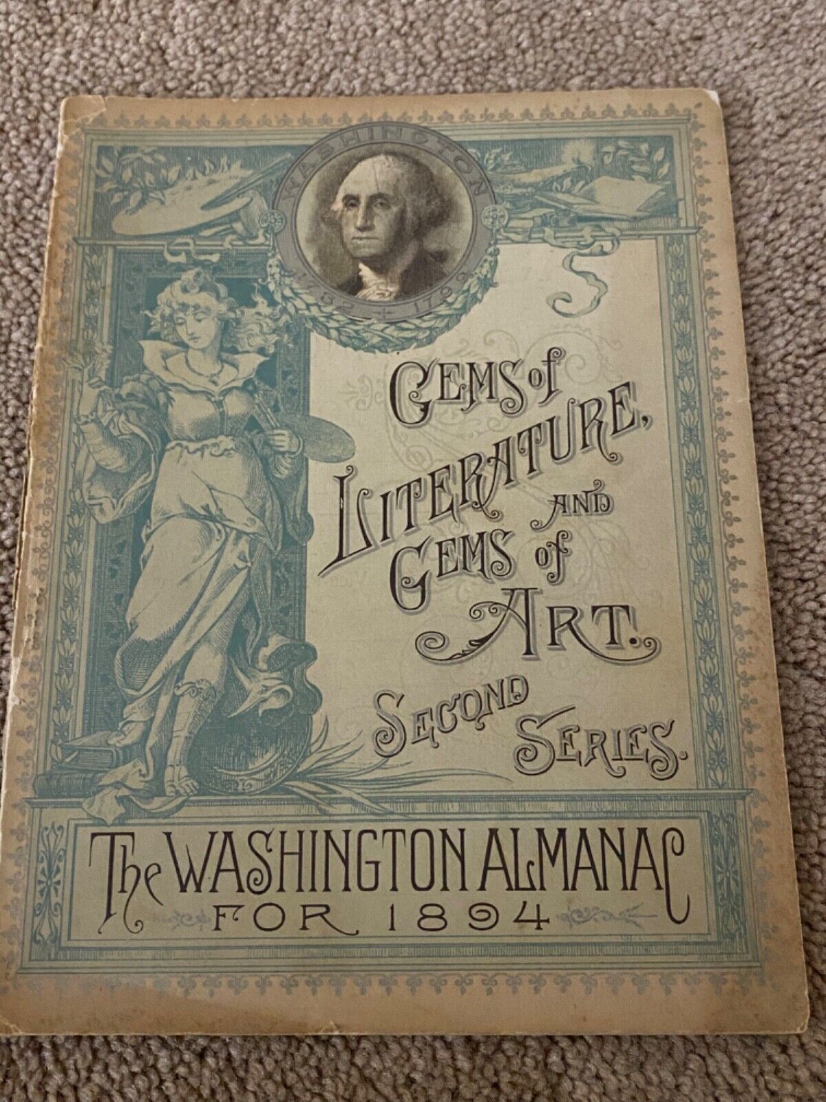 RARE VTG. 1894 Washington Life Almanac Gems of Literature and Art second series