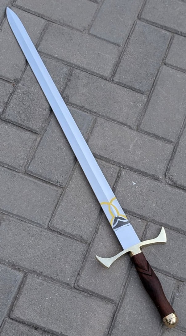 Handmade New Excalibur Marlin Sword Replica Knight Templar Blade+Leather Sheath
