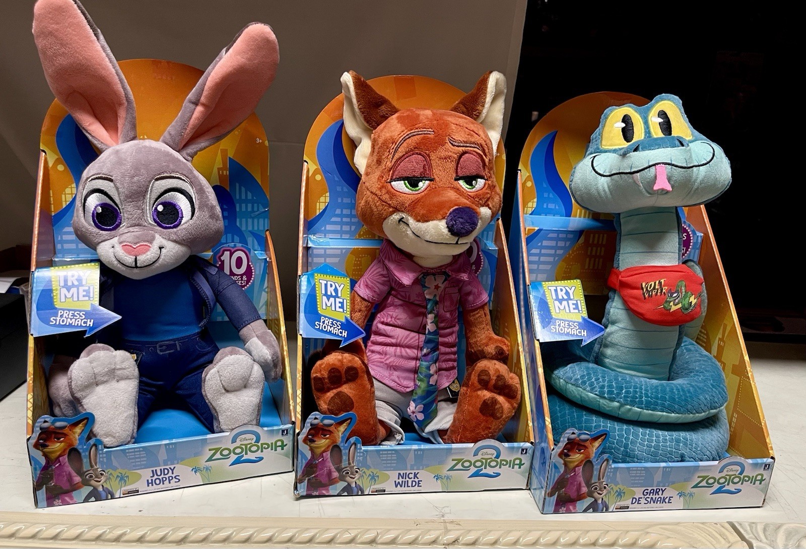 DISNEY ZOOTOPIA 2 , PLUSH TOY SOUNDS & PHRASES 14” LOT OF 3 BRAND NEW
