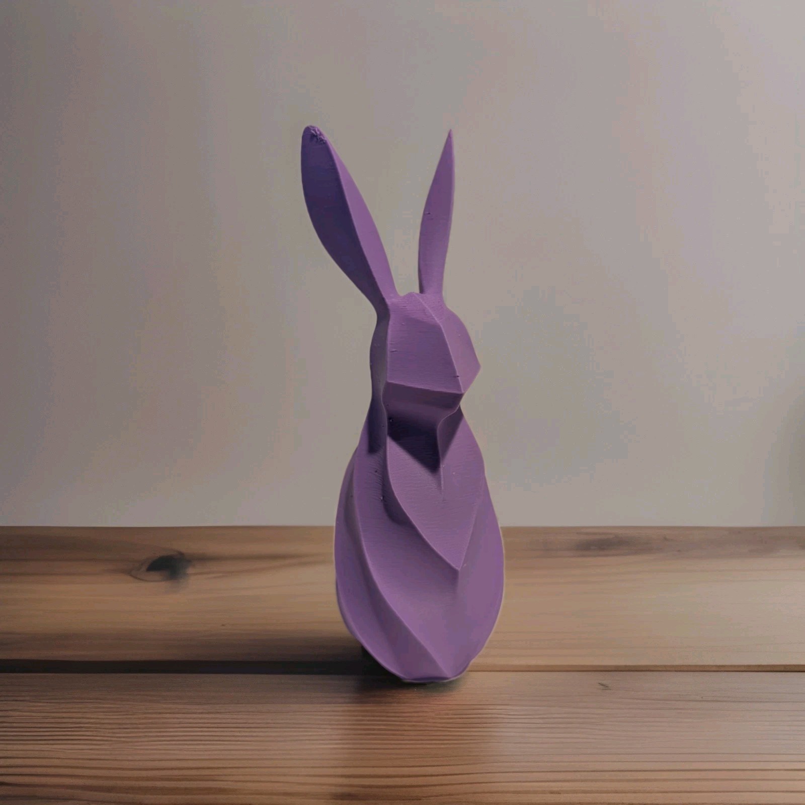 Modern Purple Bunny Sculpture – Minimalist Geometric Rabbit Figurine 🐰🐇