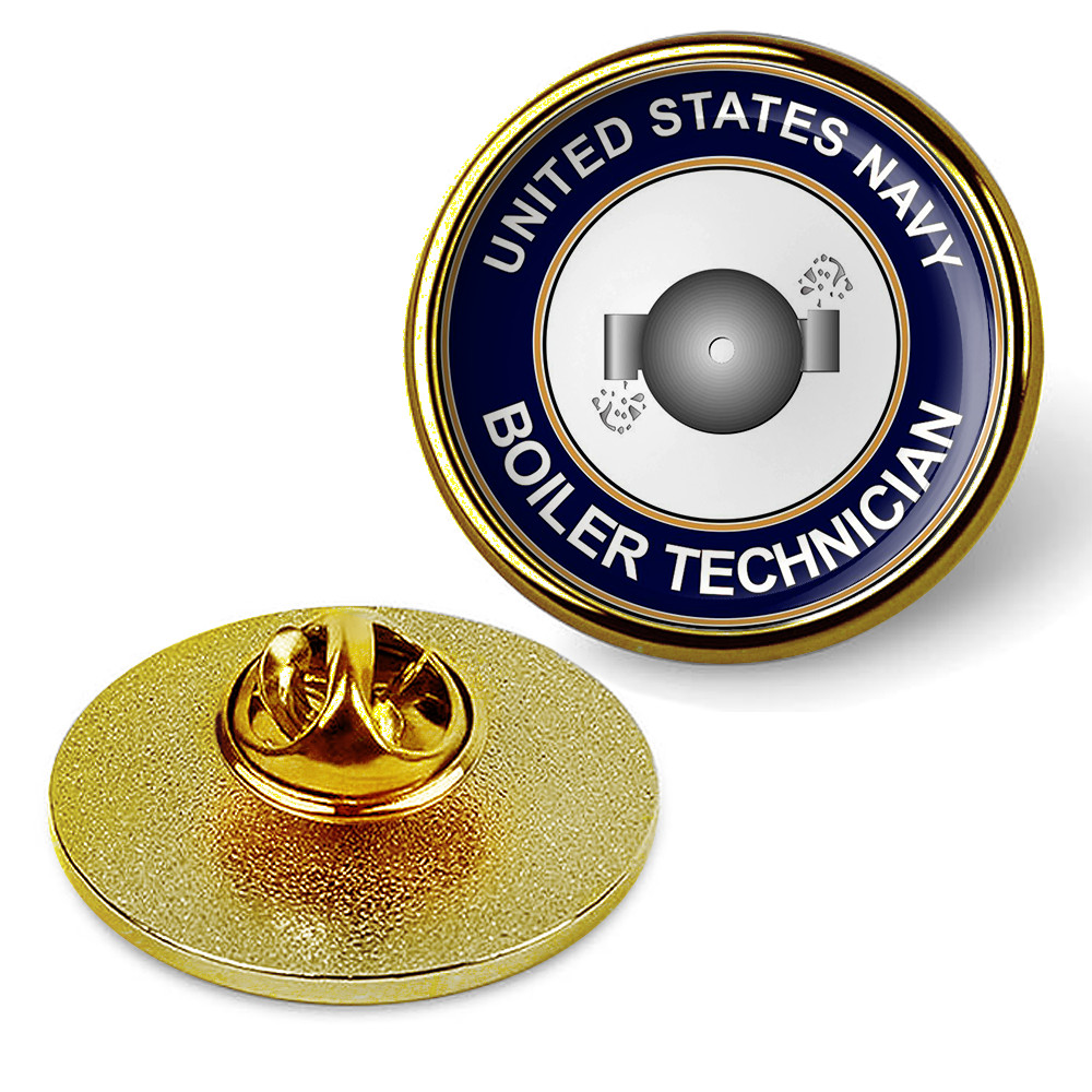 U.S. Navy Boiler Technician Tie Tac, Hat Pin, Badge, Military Lapel Pin - Gold