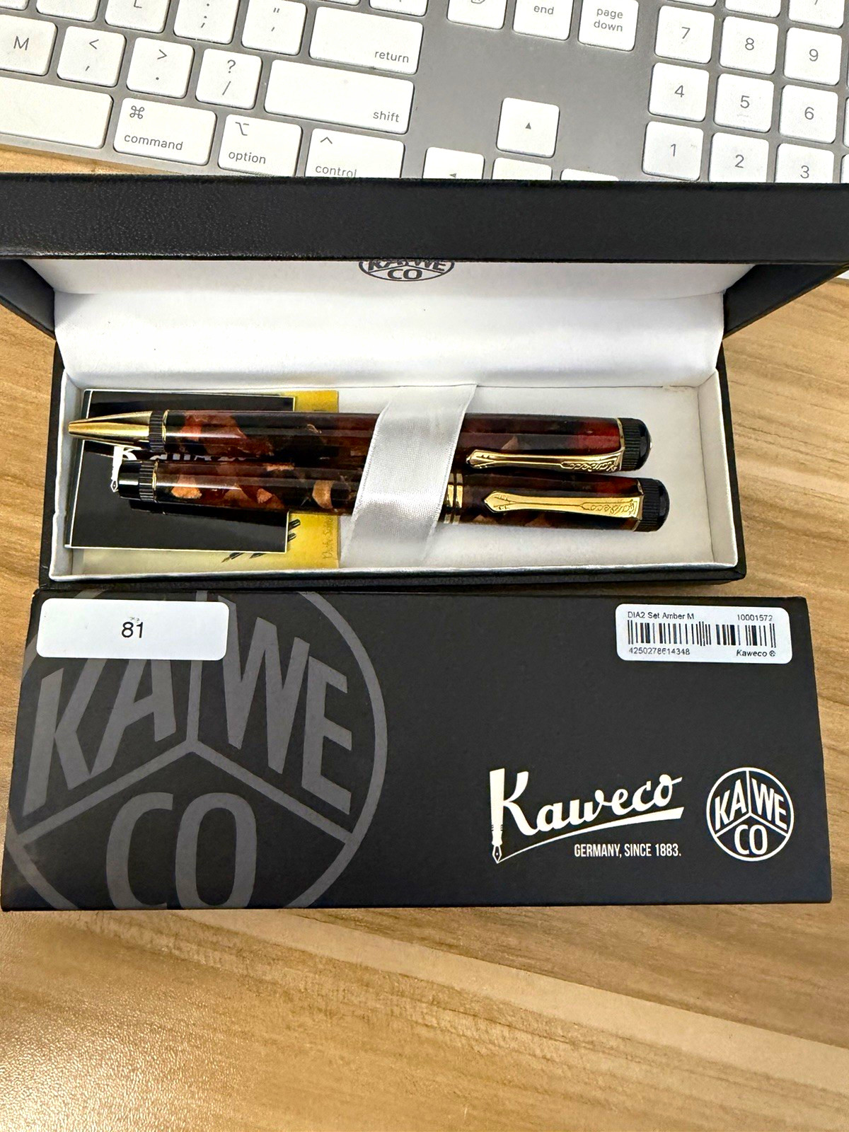 🤎 KAWECO BOXED SET DIA2 AMBER LIMITED EDITION PENS FOUNTAIN+BALLPOINT🤎 