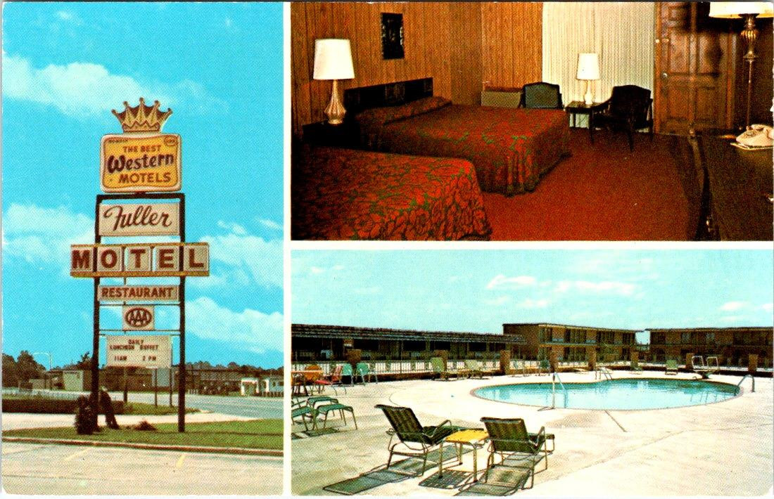 Brinkley, AR Arkansas  FULLER'S BEST WESTERN MOTEL  Room~Pool ROADSIDE  Postcard