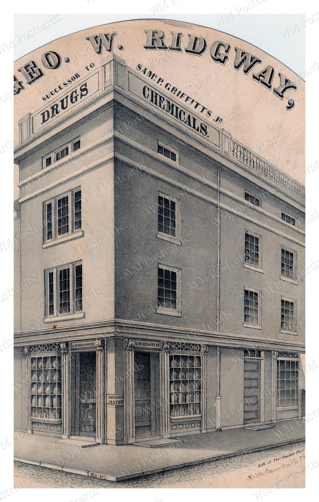 Philadelphia Pennsylvania 1841 Chestnut Street Pharmacy Storef Standard Postcard