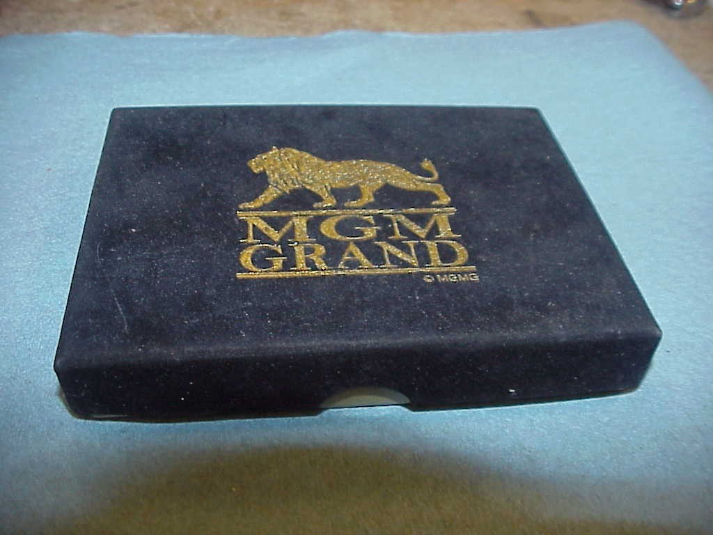 DOUBLE DECK MGM GRAND PLAYING CARDS CASINO 2 Decks Felt Lid on Box DOUBLE DECK MGM GRAND PLAYING CARDS CASINO 2 Decks Felt Lid on Box