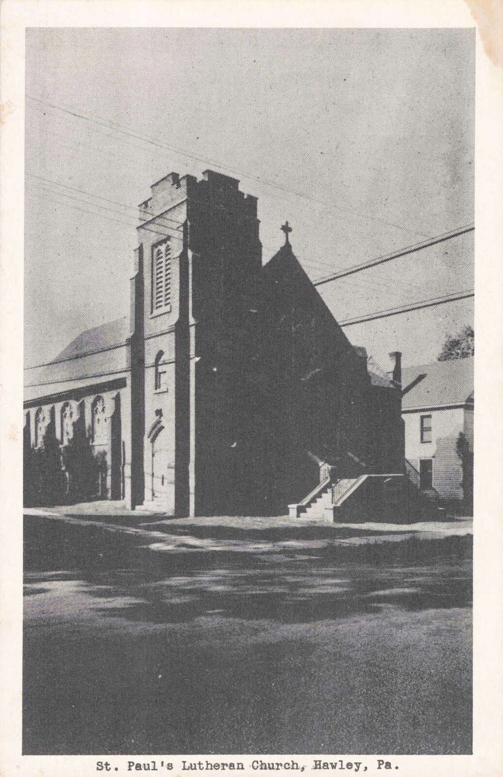 St. Paul\'s Lutheran Church Hawley Pennsylvania PA c1940 Postcard