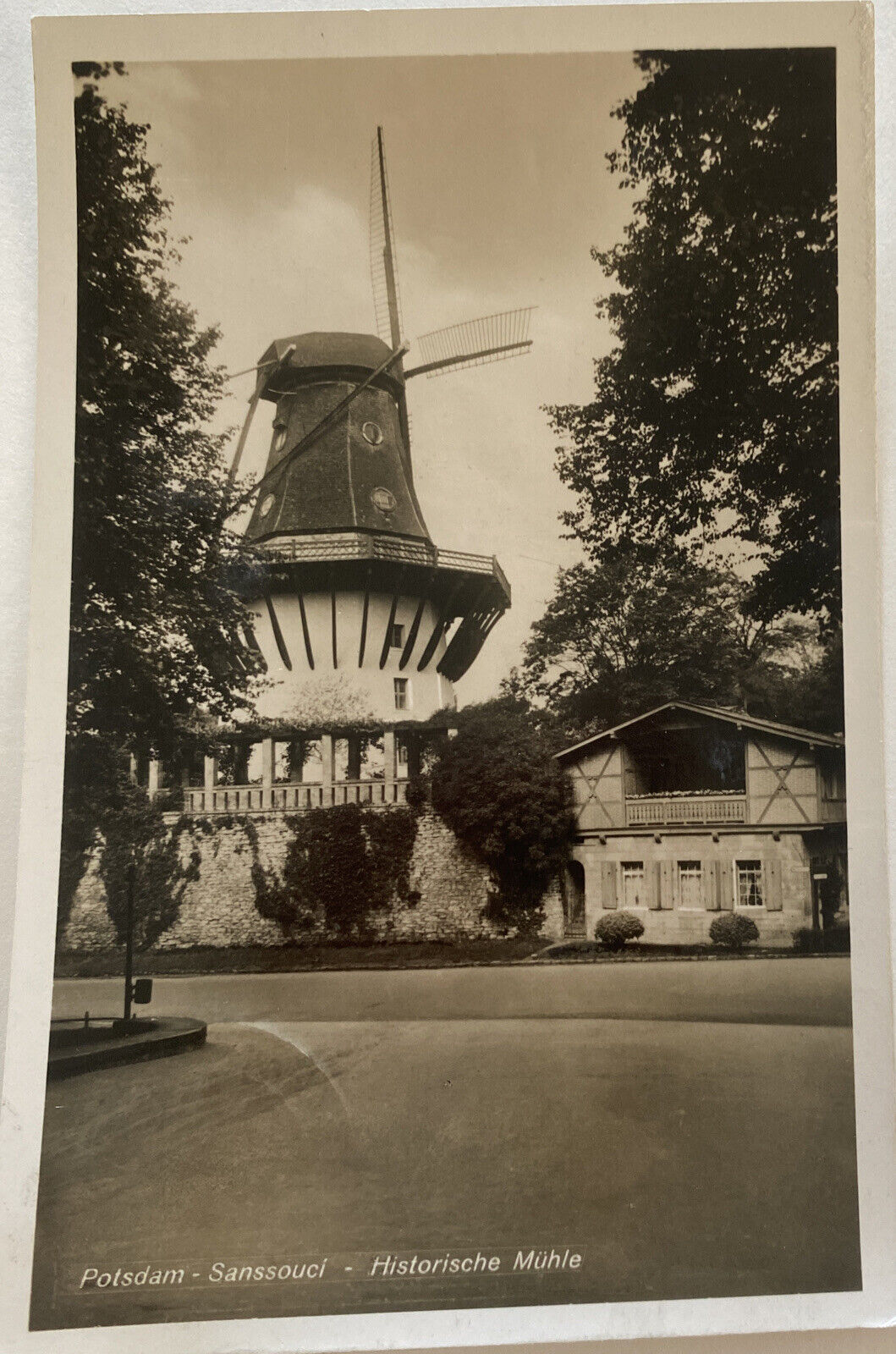 RPPC Postcard Windmill Building Real Photo Postcard Vintage