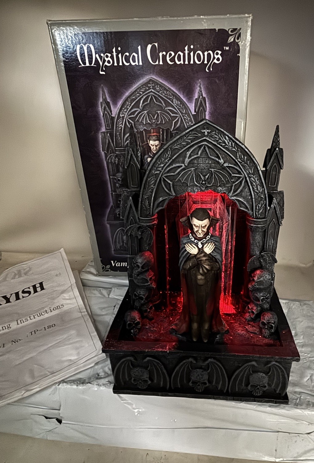 Mystical Creations Vampire Dracula Rain Fall Fountain Rare Working 100% See Clip