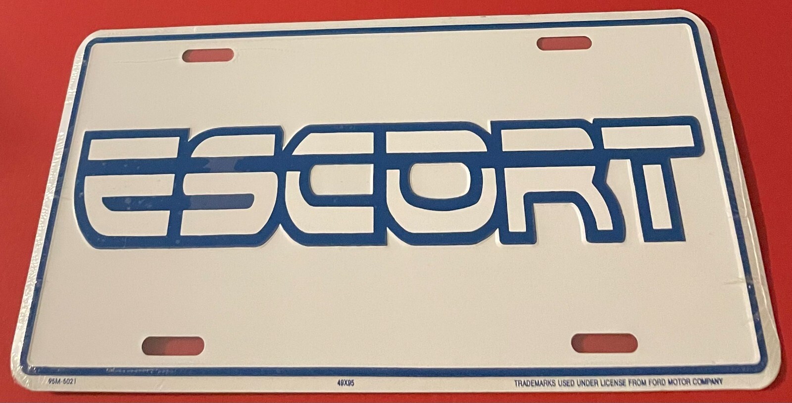 Vintage Ford Escort Booster License Plate 1981 1982 1983 1984 1985 1986 1987