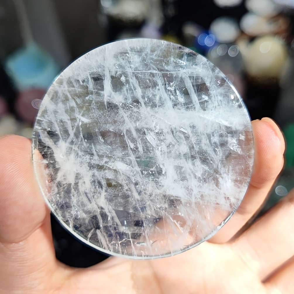 50-60mm Wholesale Natural Clear Quartz Slab Crystal Slice Healing Tower Decor