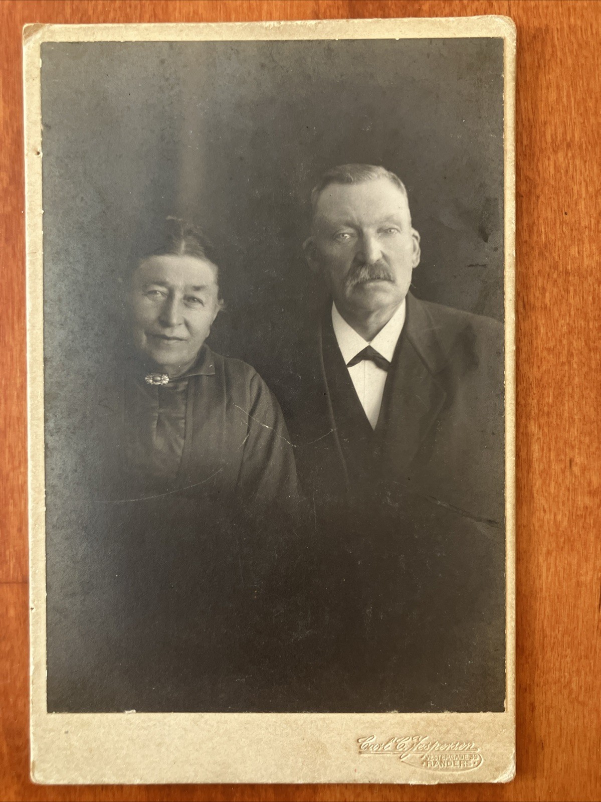 Mature Couple Cabinet Card Antique Photo Randers