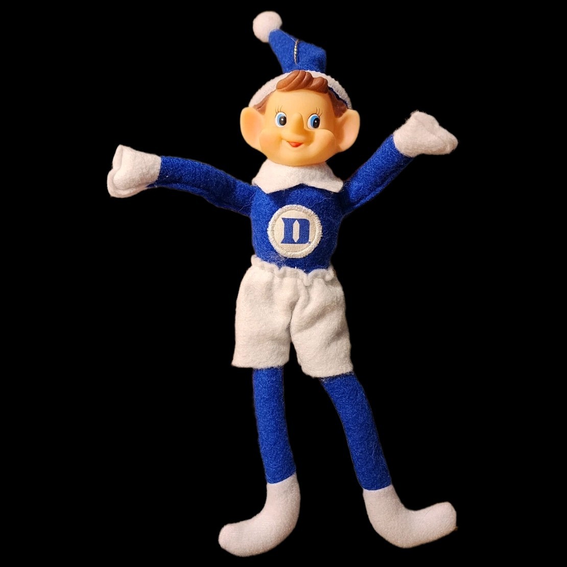 NEW Duke University Blue Devils Elf Ornament Pixie Fans Oxbay Xmas Plush Doll
