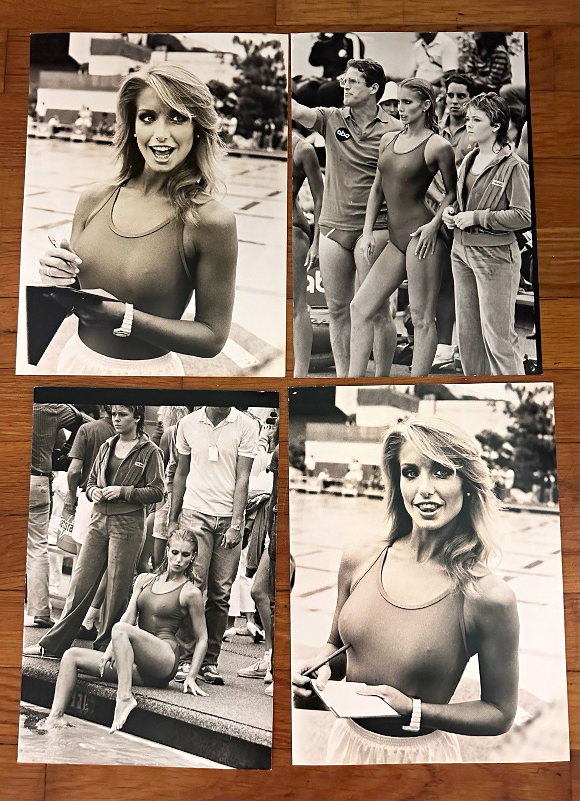  Heather Thomas 1983 Battle of the Network Stars Press Photos Set of 4 VINTAGE 