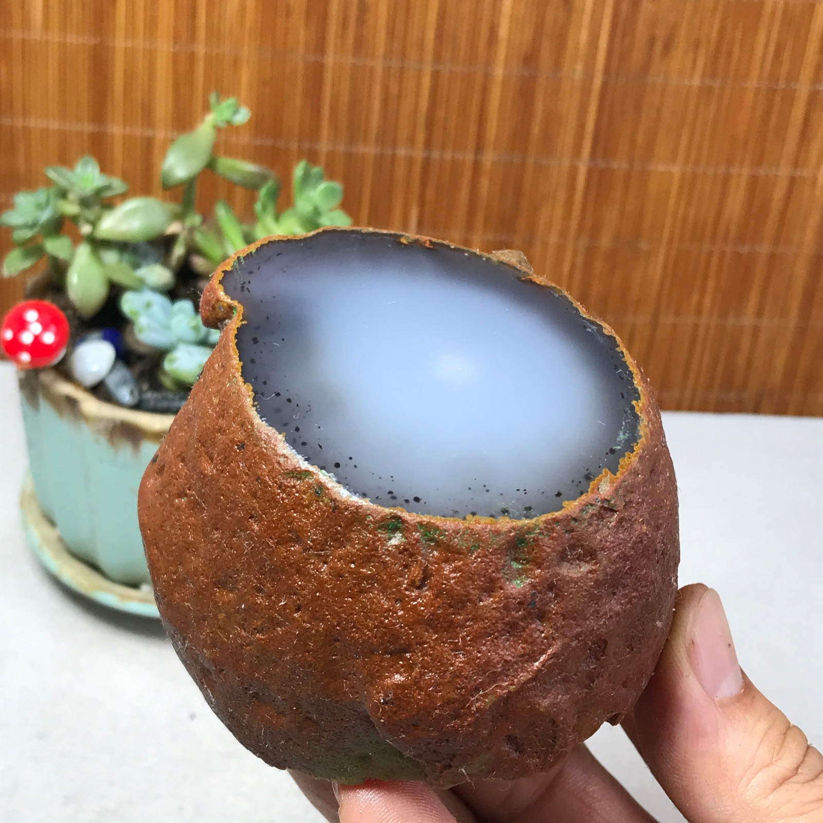 457g Natural Enhydro Mobile water bladder agate chalcedony moving Specimen A5529
