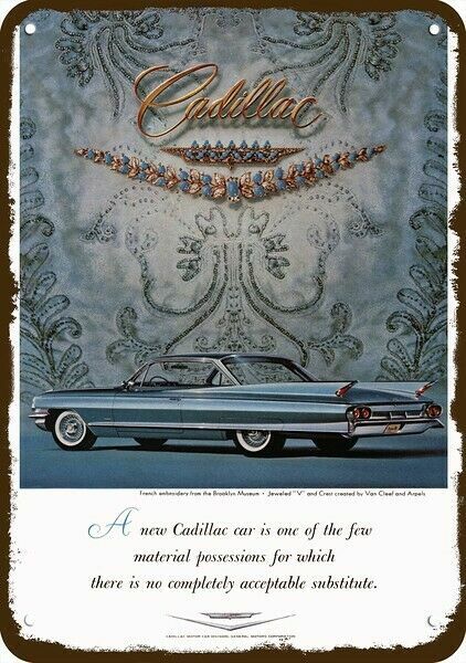 1963 CADILLAC Deville Luxury Car Vintage-Look-Edge DECORATIVE REPLICA METAL SIGN