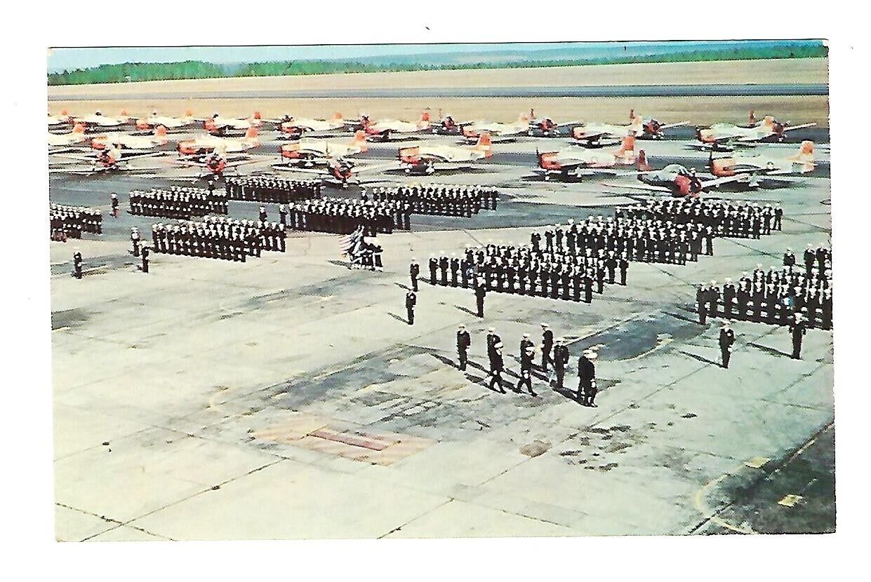 c1960's Aviation Postcard US Navy Inspection of The Flight Line At White Feild