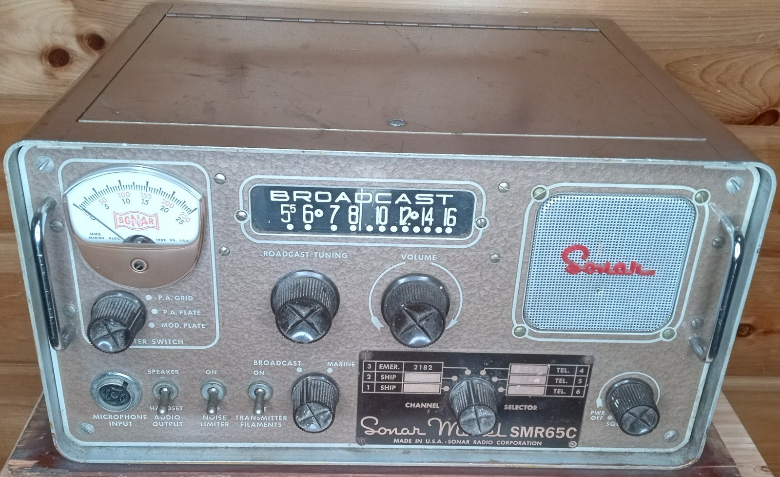 Rare Sonar SMR65C Vintage Marine Radio Tube Receiver Beacon Finder 1956-1960