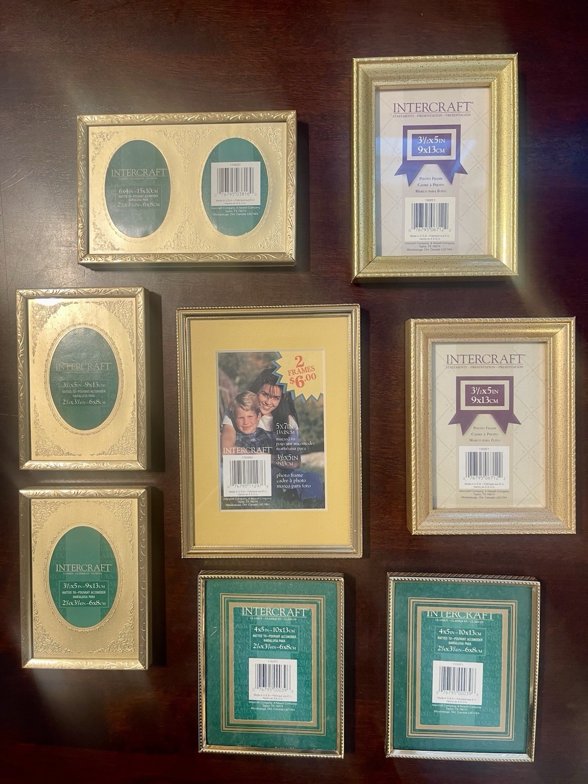 VTG Lot Of 8 Intercraft Gold Picture Frames NEW