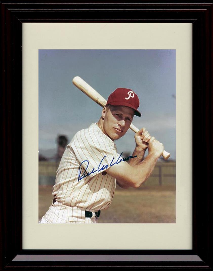 Gallery Framed Richie Ashburn - Bat Pose - Philadelphia Phillies Autograph