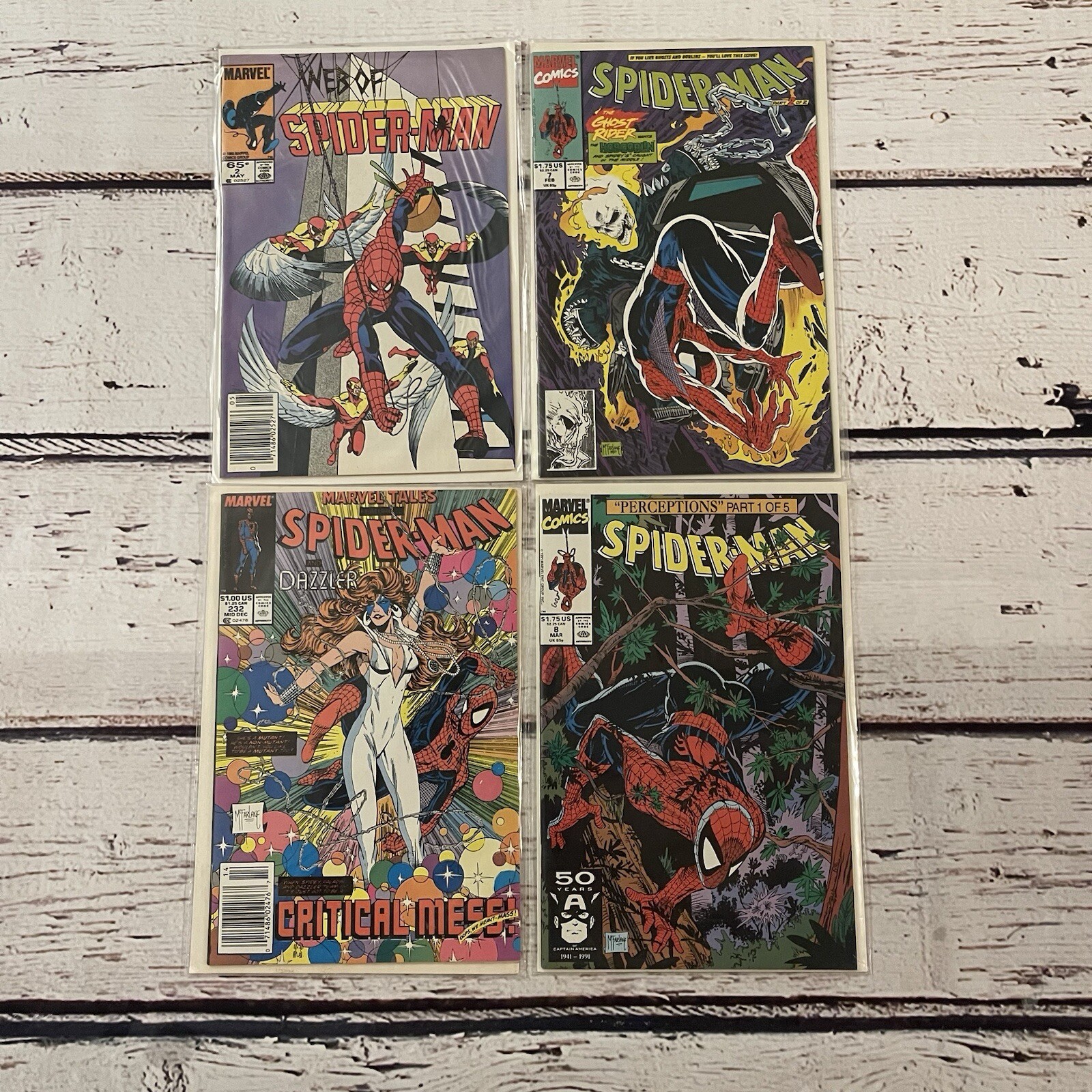 Marvel Tales #232 Dazzler Spiderman Todd McFarlane Cover 1989 Comics Lot of 4