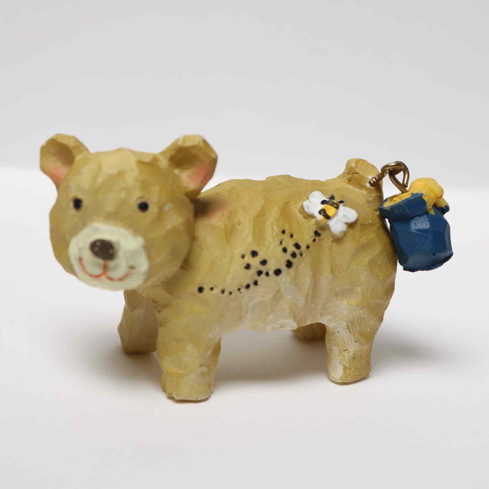 Bear with Honey Pot Small Vintage Figurine 2 1/2 Inch Ceramic
