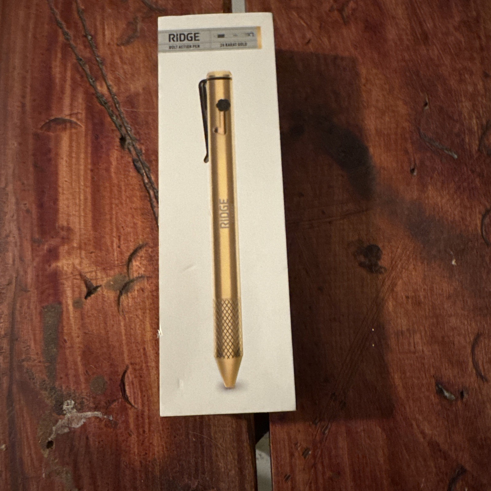 Ridge Bolt Action Pen 24 Karat Gold New