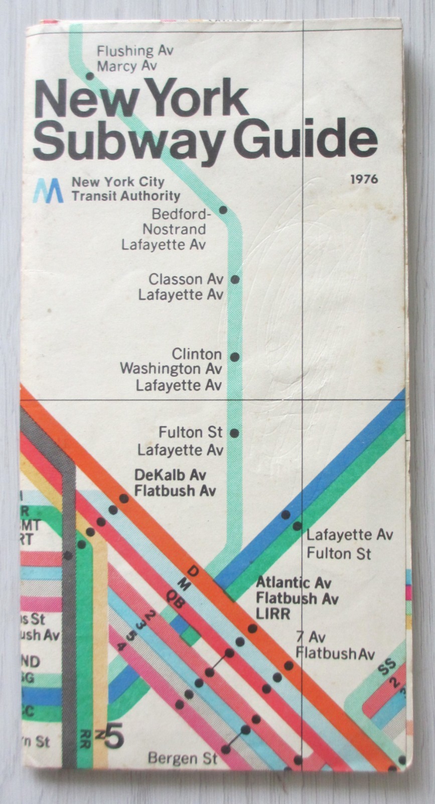 Vintage 1976 New York City Subway Map Massimo Vignelli MoMA