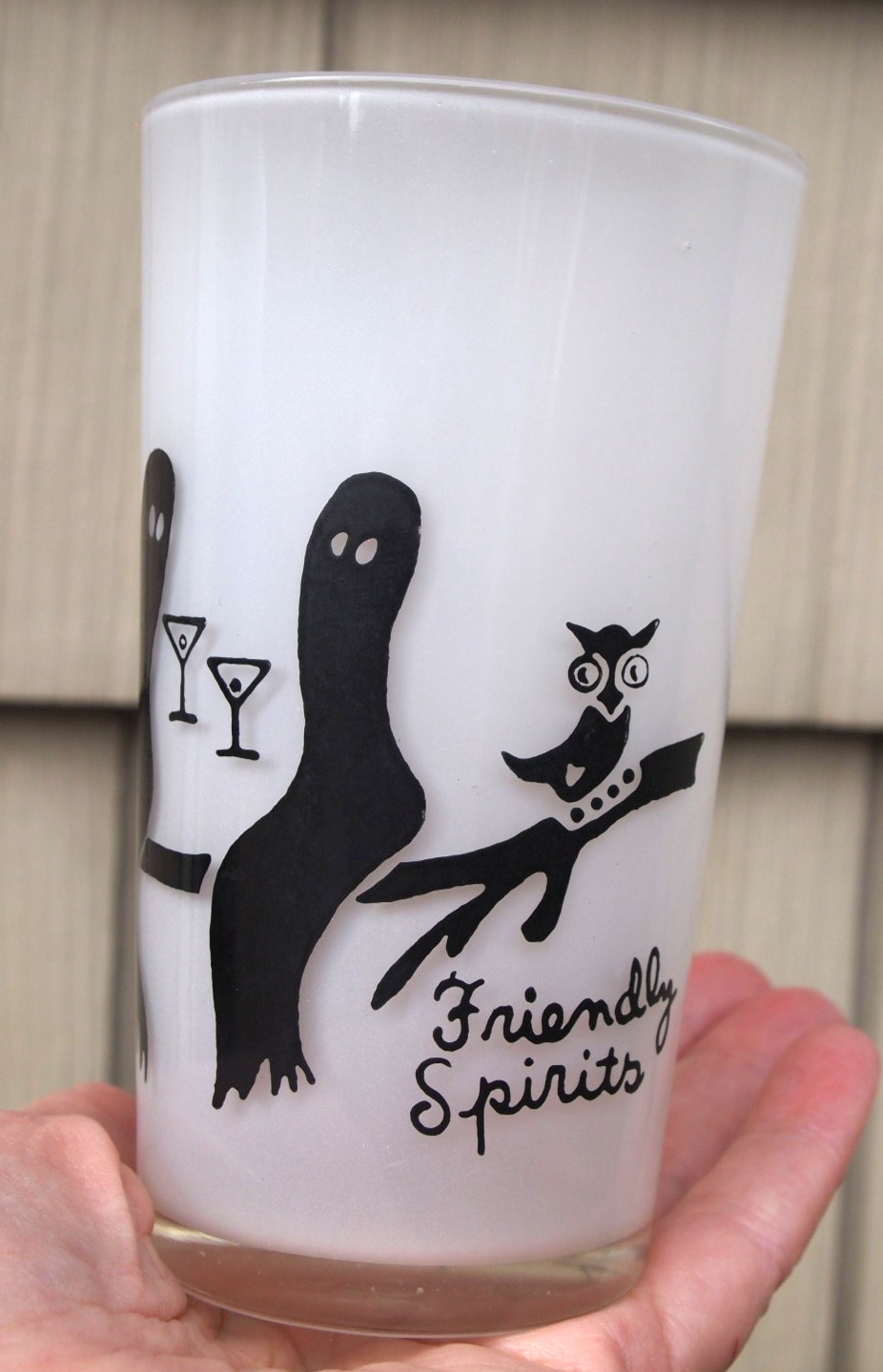 Vtg Halloween Single Federal Frosted Glass \