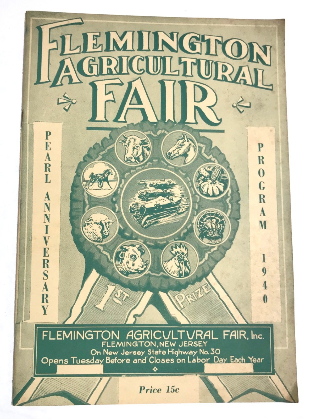 1940 Flemington Agricultural Fair Program Booklet NJ History Stunt Drivers Ads
