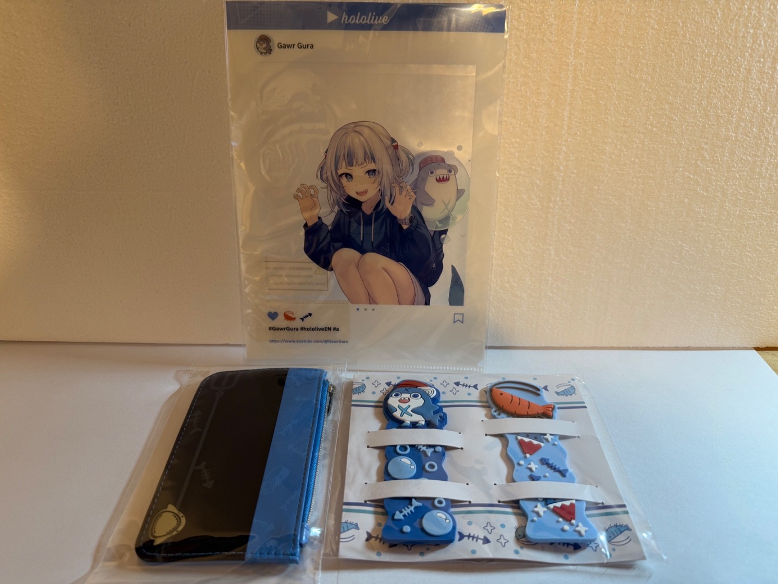 Hololive English Gawr Gura Merch Collection - Card Case, Bookmarks, Photo Cover Hololive English Gawr Gura Merch Collection - Card Case, Bookmarks, Photo Cover
