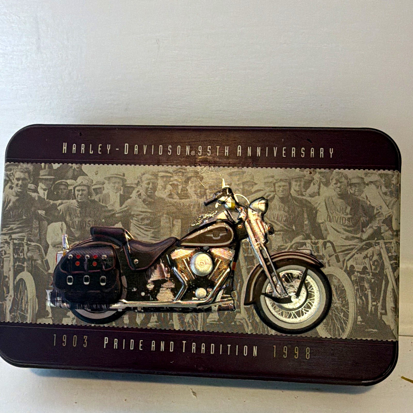 Harley-Davidson 95th Anniversary 1903-1998 Pride & Tradition Cards Tin 2 Decks