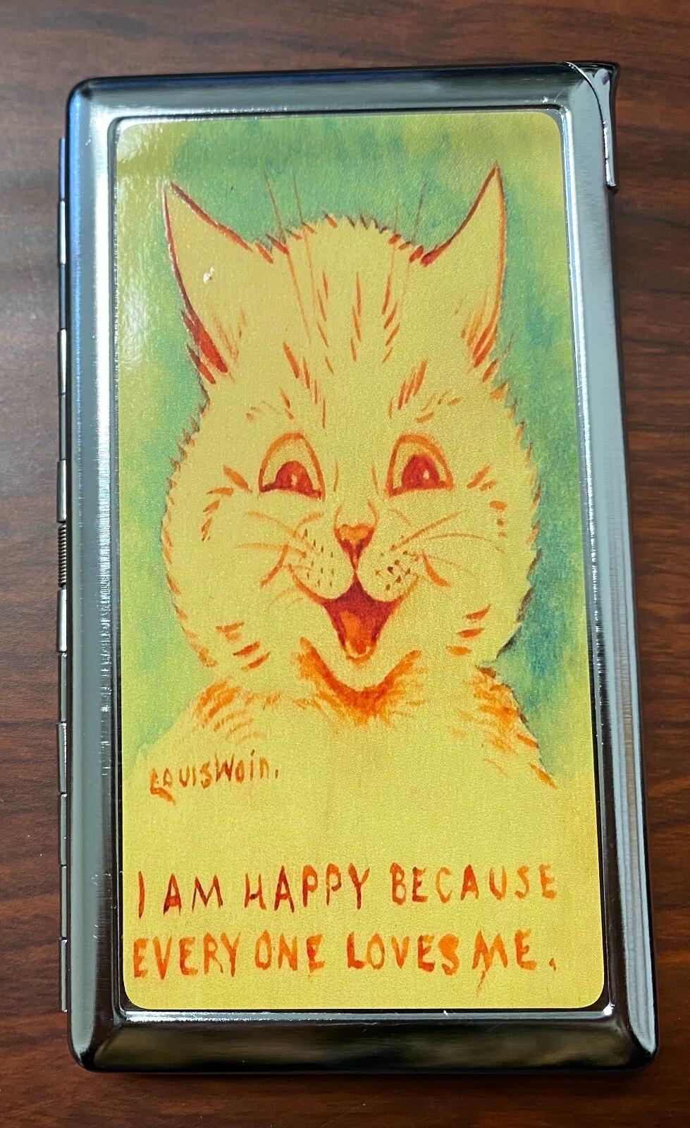 Cat Art LW Vintage Ad 100\'s Cigarette Case lighter ID Holder Wallet