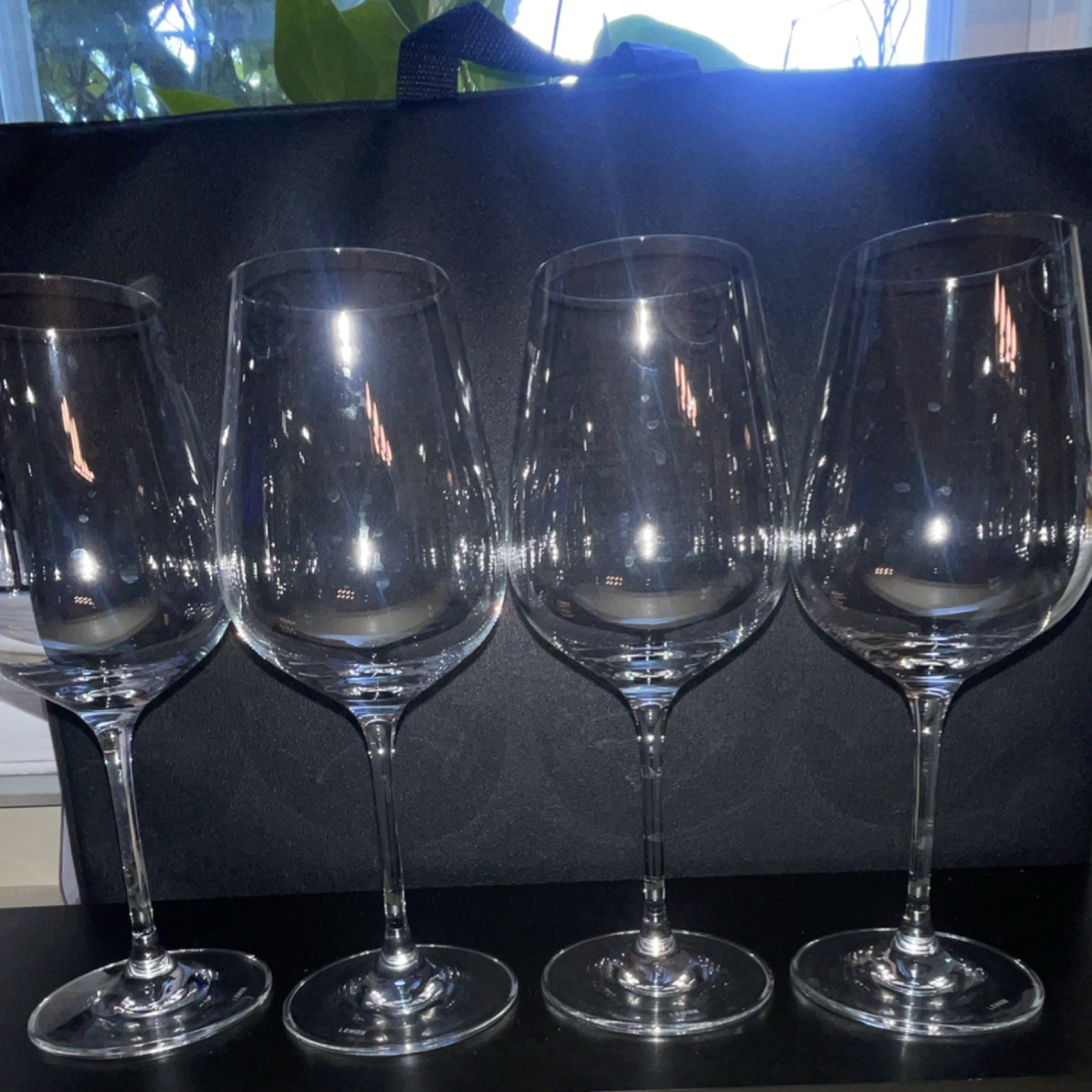 Lenox Clear Stemmed Red Wine Glasses Solid Round Set of 4 Four-Piece