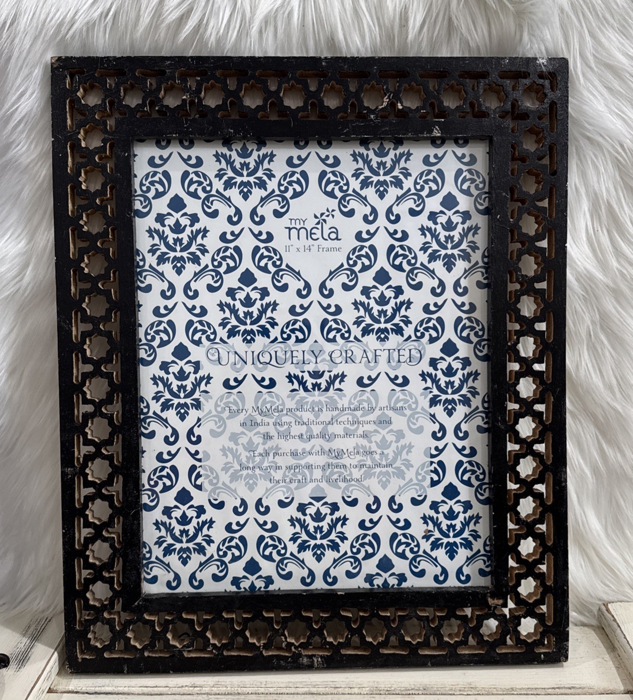 My Mela 11x14 Picture Frame Wood Carved Uniquely Crafted Artisan Design