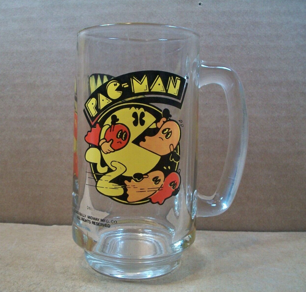 1982 Pac-Man Glass Arcade Root Beer Mug ~ Bally Midway MFG. Co. ~ 5.5\