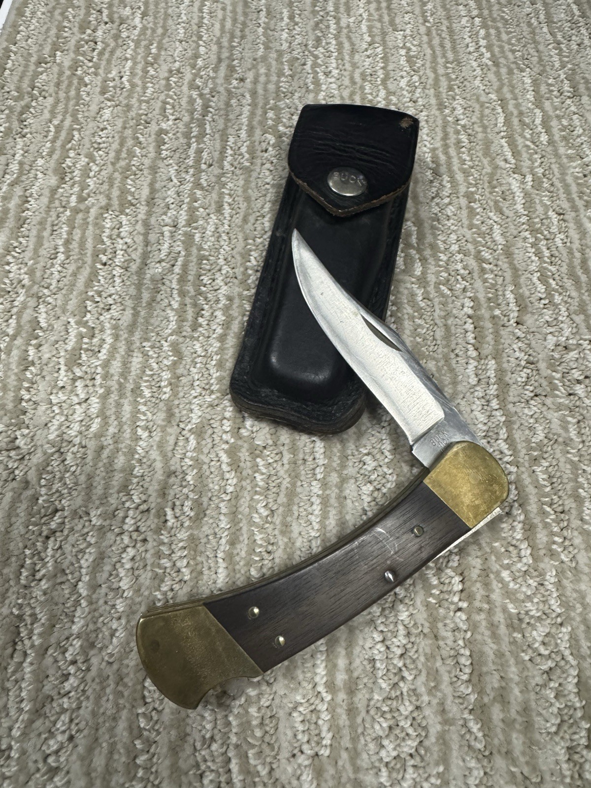 Vintage Buck 110 Folding Hunter 1974-1980 •110• USA Knife Original Sheath